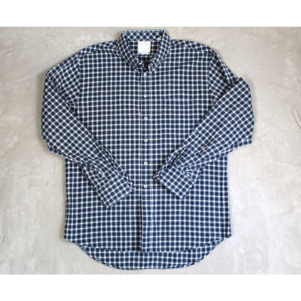 Billy Reid Shirt Mens XXL Blue Plaid Button Front Preppy Coastal Classic Cotton